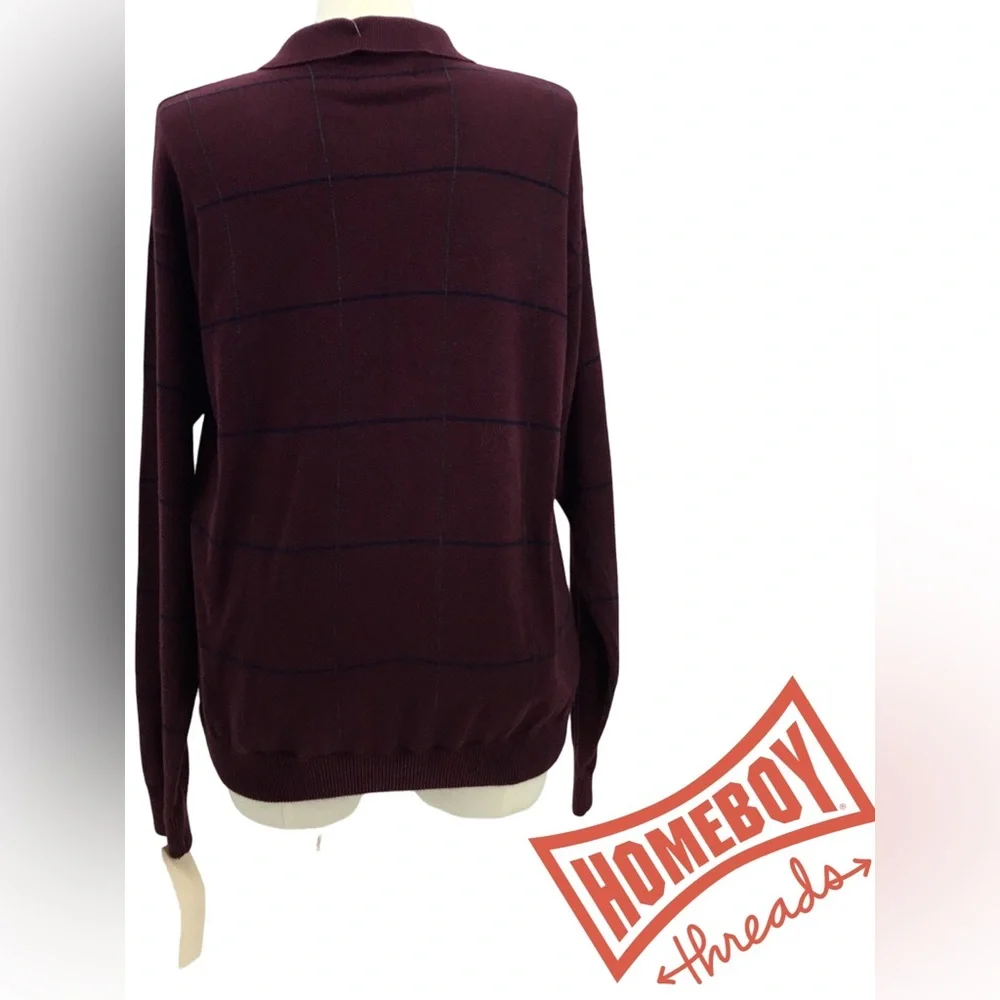Jantzen Burgundy Polo Sweater - Picture 3 of 4